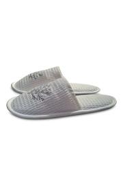  Embroidered Waffleweave Slippers