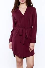  Wine Long Sleeve Dress