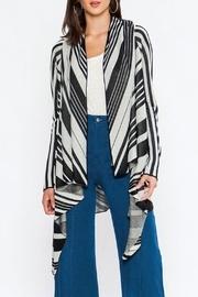  Striped Drape Cardigan