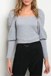  Gray Puff Top