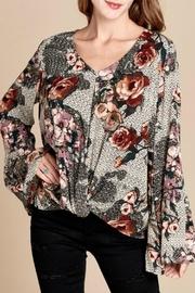  Mixed-print Floral Top