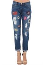  Distressed Patch Jeans