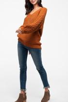  Back-button Knit Sweater
