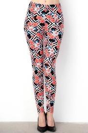  Coral-floral Print Leggings