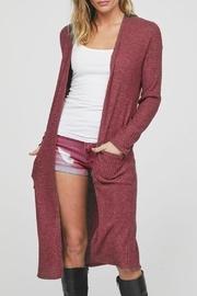  Long Burgundy Cardigan