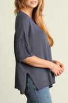  Lace Up Front Sweater