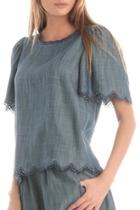  Chambray Flutter Top