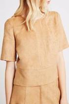 Faux-suede Boxy Top