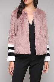  Color-block Faux-fur Coat