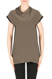  Cowl Neck Side Stripe Slvls Tunic