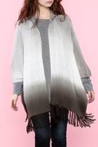  Gray Ombre Poncho Sweater