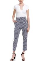  Gingham Belted Trouser