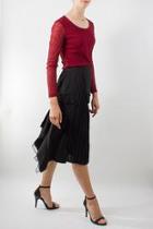  Pleated Asymmetric Skirt