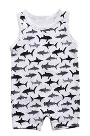  Shark Print Romper