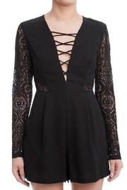  Lace Contrast Romper