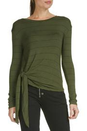  Olive Striped Side Tie Top