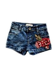  Denim Shorts Rose-embroidered