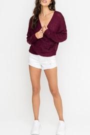  Cross-front Sweater, Burgundy