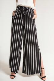  Diana Striped Side Slit Belted Pant
