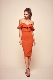  Rust Ruffle Dress