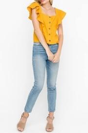  Ruffle-sleeve Top, Mustard
