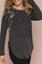  Camo-mixed Ribbed Top
