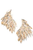  Jewel Feather Drop Earrings