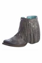  Charcoal Fringe Bootie