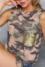 Lightweight Camouflage Top With Sequin Pocket