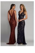  Plunging Lace Gown