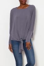  French Terry Dolman Tie Front Top