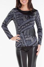  Denim Top With Pleather