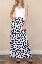  Polkadot/side, Self-tie Maxi Dress