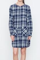  Plaid Buttoned Dress