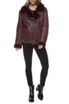  Fur Trimmed Neck/cuff Biker Jacket