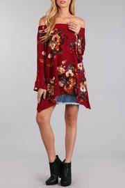  Floral Off Shoulder Tunic