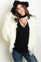  Ivory Fringes Cardigan