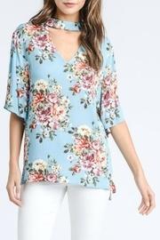 Floral Mock-neck Top