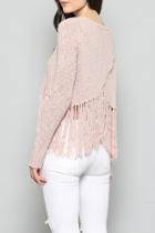  Fringe Croped Sweater