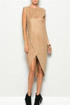  Khaki Crossover Dress