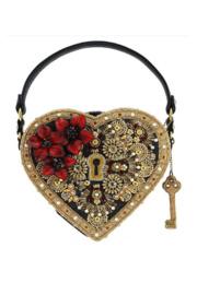  Key To My Heart Embellished Heart Lock & Key Top Handle Bag