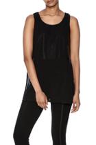 Faux Leather Contrast Top