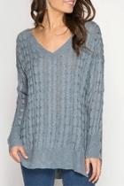  Slate Cable Sweater