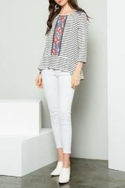  Stripe Peplum Top