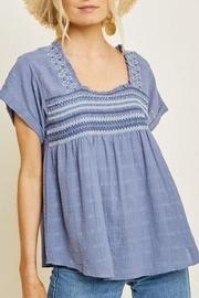  Emrboidered Smock Peasant-top