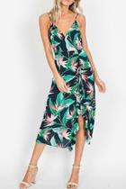  Tropic Ruffle Midi-dress