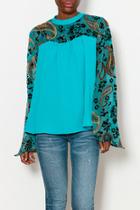 Blouse With Floral And Paisley Detailing