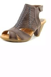  Grey Leather Heeled Sandal
