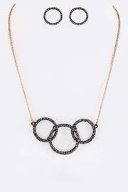  Crystal Hoops Necklace-set