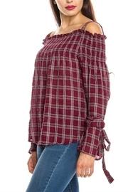  Plaid Crinkled Top